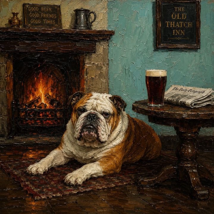 Dog and Pub — painting 48