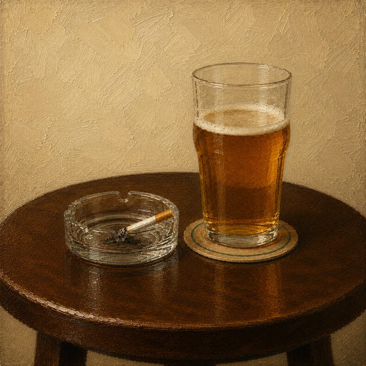 Pint and Cig — painting 13